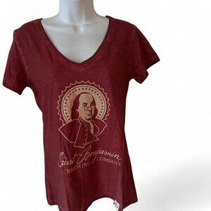 Women's Red and Burgundy T-shirt